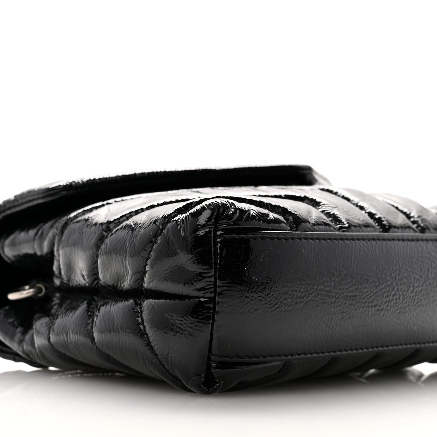Patent Y Quilted Monogram Toy Loulou Crossbody Bag Black