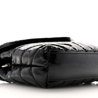 Saint Laurent Patent Y Quilted Monogram Toy Loulou Crossbody Bag Black 10 of 11