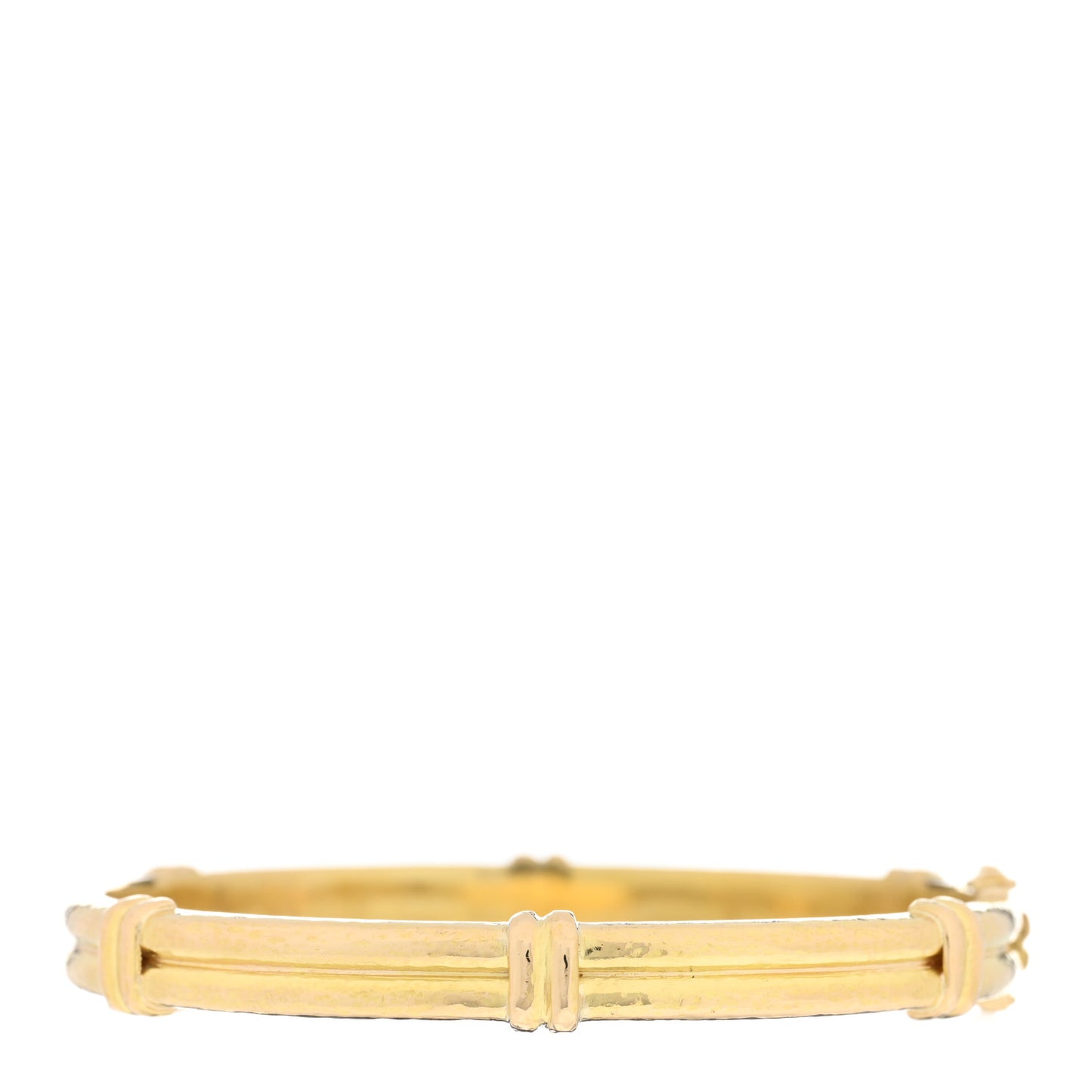 ELIZABETH LOCKE 19K Yellow Gold Hammered Banded Bangle Bracelet