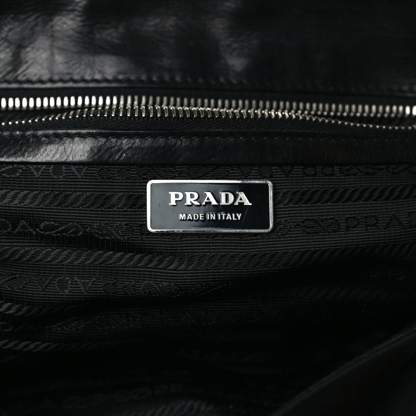 Soft Calfskin Nylon Buckle Shoulder Bag Black