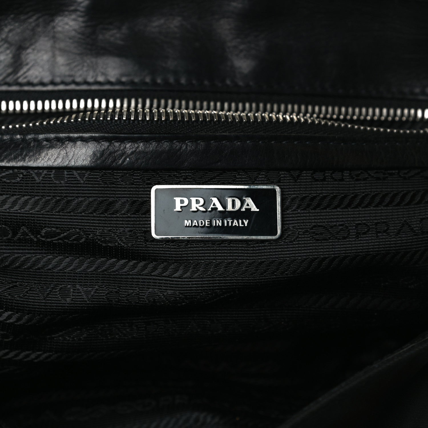 Prada Soft Calfskin Nylon Buckle Shoulder Bag Black 10 of 15