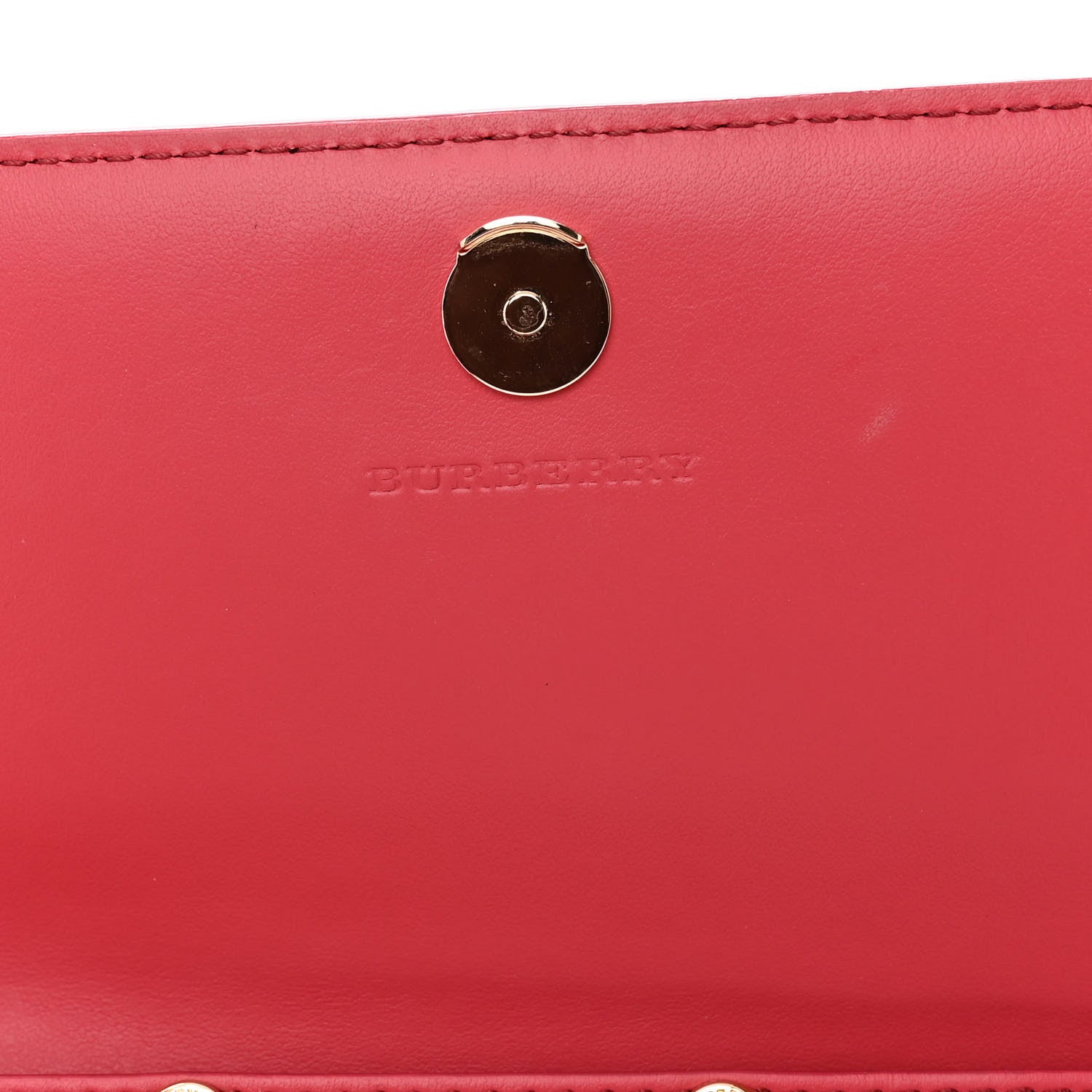 Burberry Haymarket Check Henley Wallet On Chain Coral Red 6 of 9