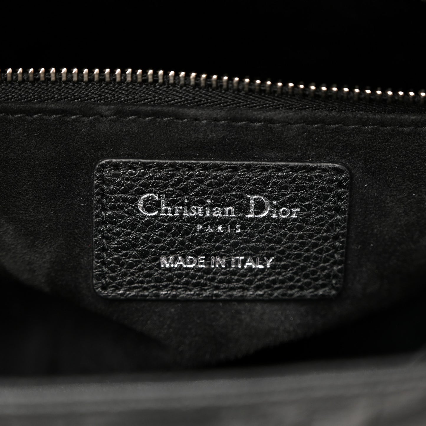 Grained Calfskin Cannage Medium Lady Dior Black
