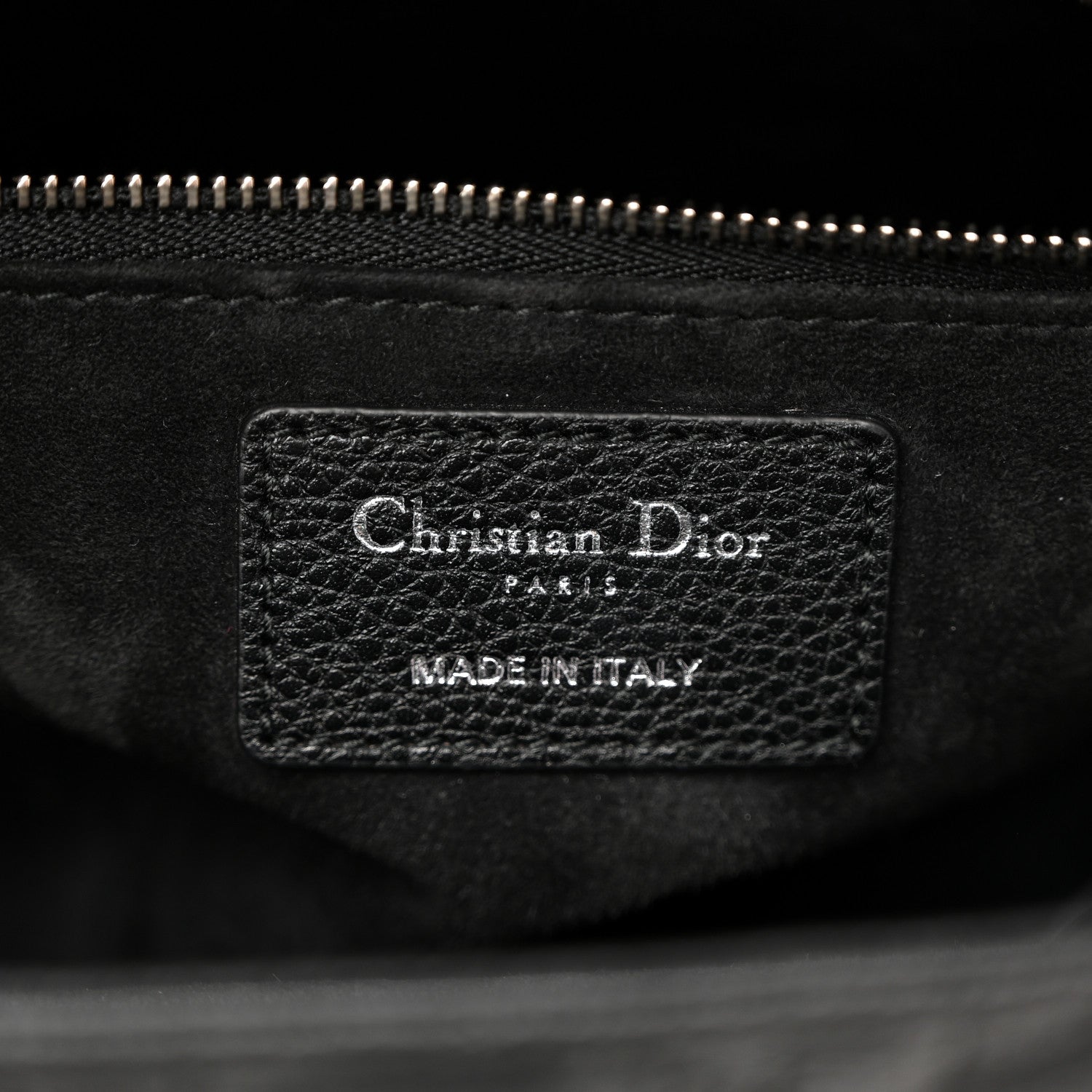 Christian Dior Grained Calfskin Cannage Medium Lady Dior Black 6 of 10