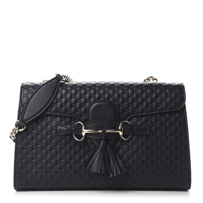 Gucci Soft Microguccissima Medium Emily Chain Shoulder Bag Blue 1 of 11
