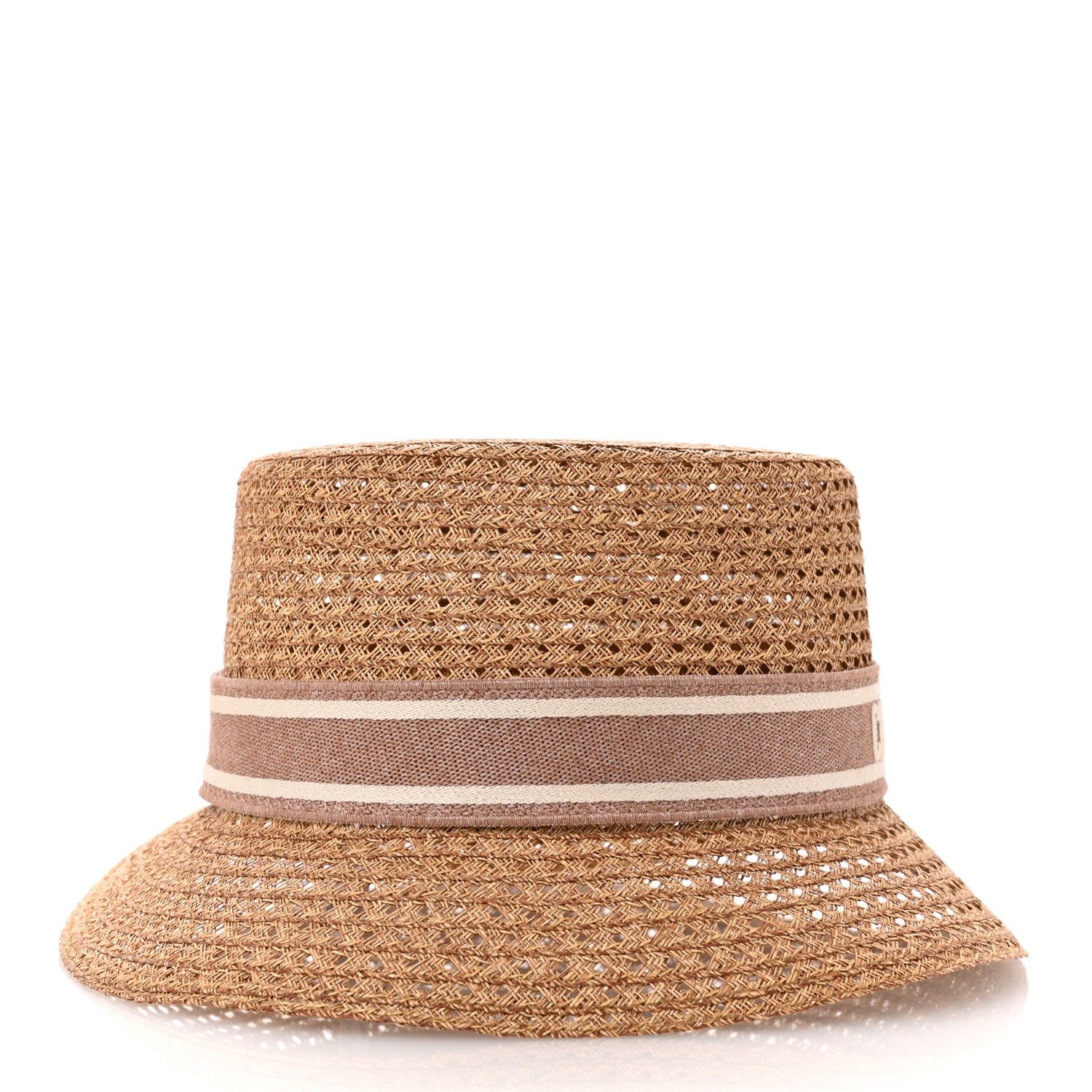 Christian Dior Straw Bucket Hat 59 Natural Rose Des Vents 5 of 9