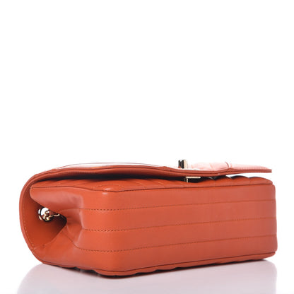 Chanel Calfskin Chevron Quilted Mini Statement Flap Dark Orange 4 of 8