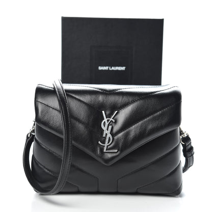 Saint Laurent Calfskin Y Quilted Monogram Toy Loulou Crossbody Bag Black 10 of 10