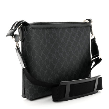 Gucci GG Supreme Monogram Azalea Calfskin Retro Interlocking G Wristlet Messenger Bag Black 3 of 13