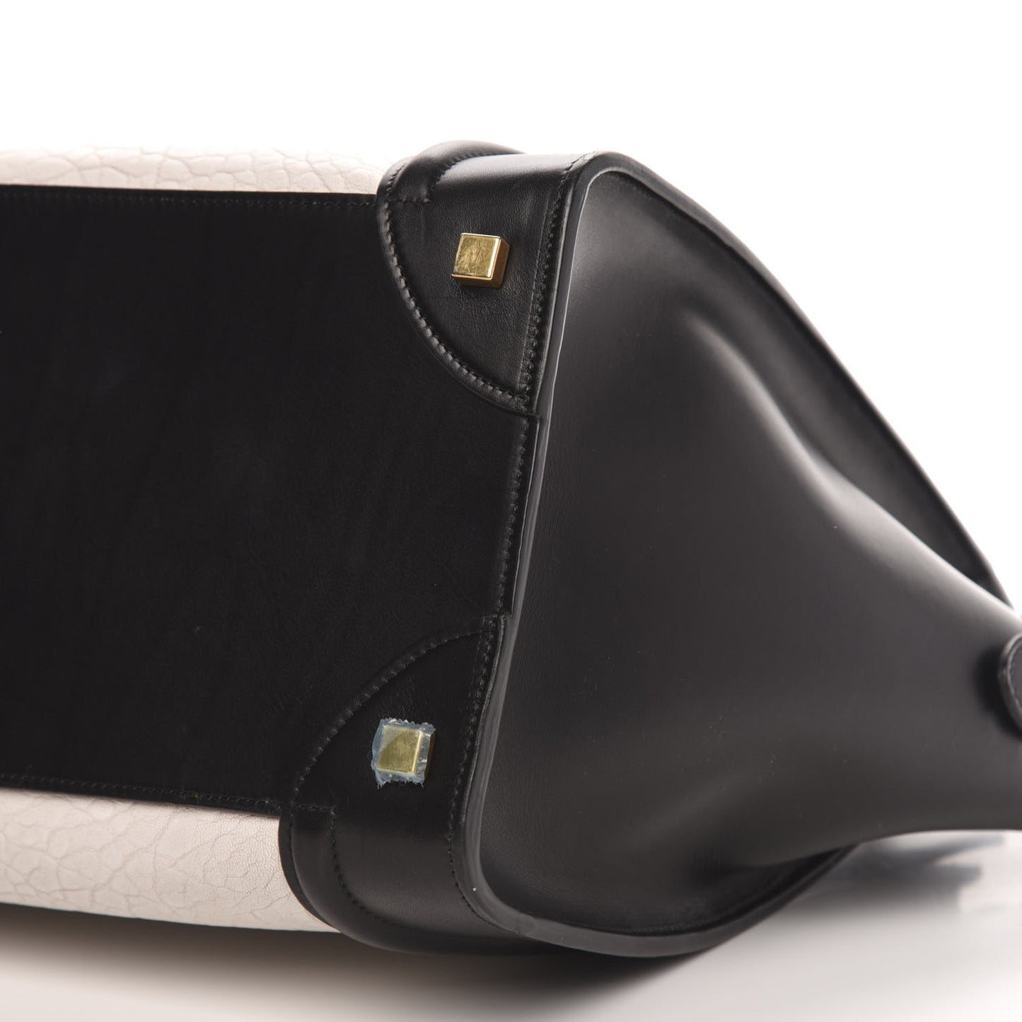 Elephant Calfskin Mini Bi-Color Luggage Black White