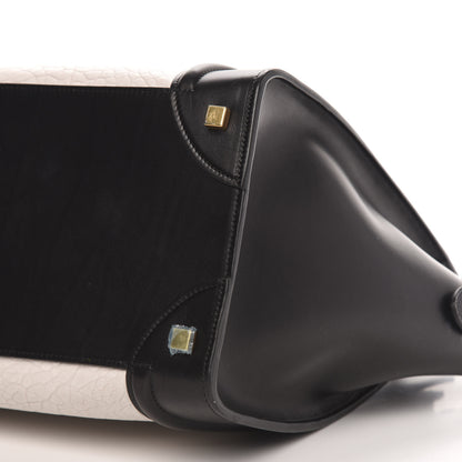 Celine Elephant Calfskin Mini Bi-Color Luggage Black White 10 of 13
