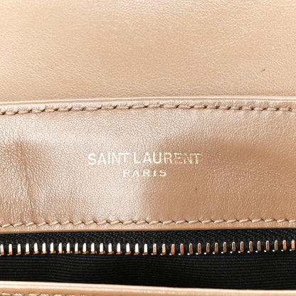 Saint Laurent Calfskin Y Quilted Monogram Toy Loulou Crossbody Bag Dark Beige 6 of 11