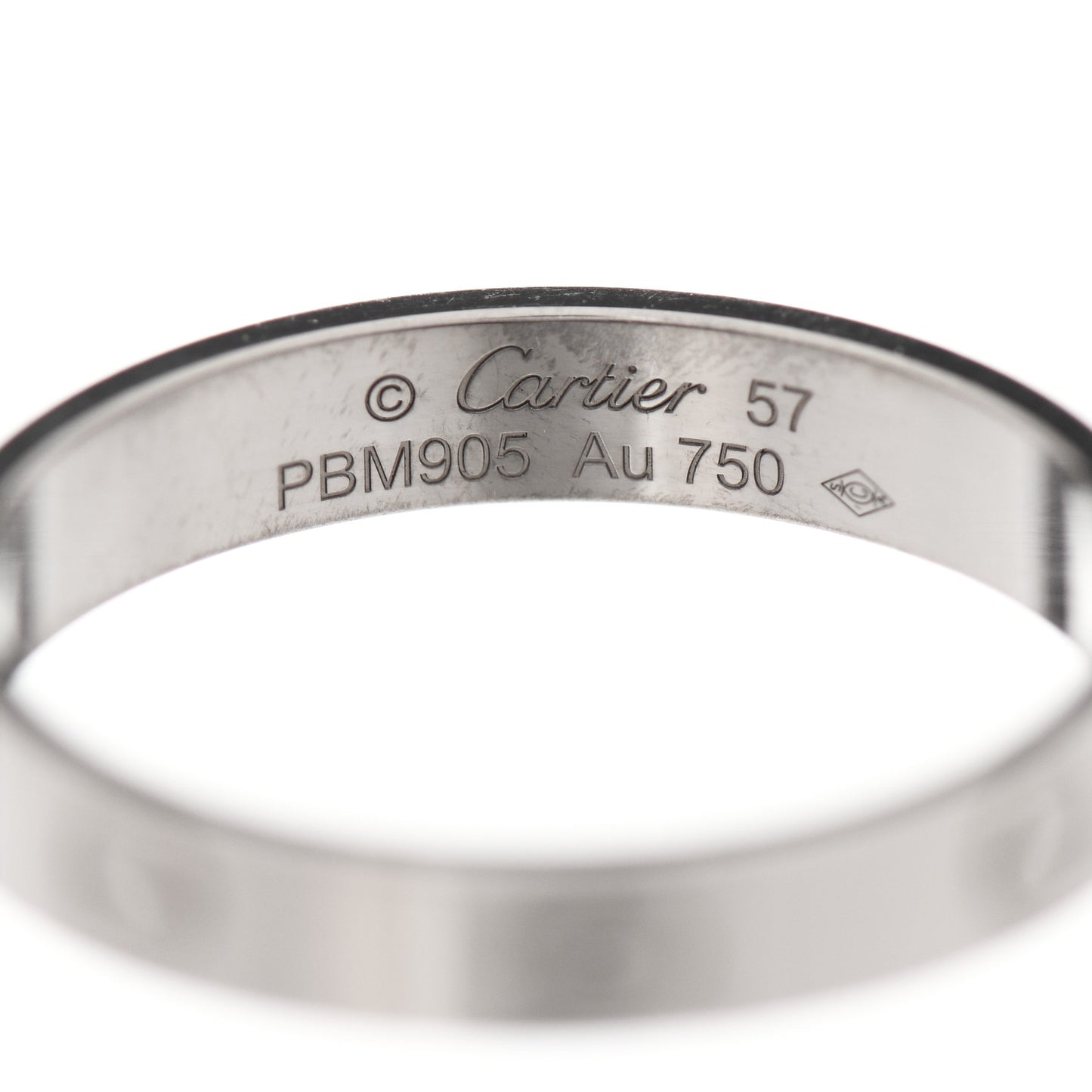 18K White Gold 3.5mm LOVE Wedding Band Ring 57 8