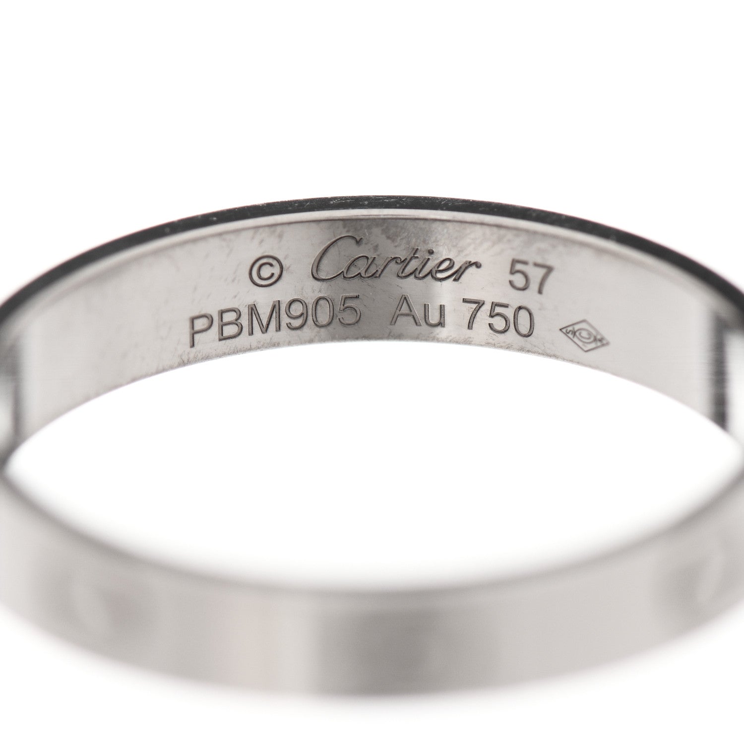 Cartier 18K White Gold 3.5mm LOVE Wedding Band Ring 57 8 4 of 5