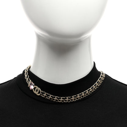 Chanel Crystal Pearl CC Choker Gold Black Gold 2 of 3