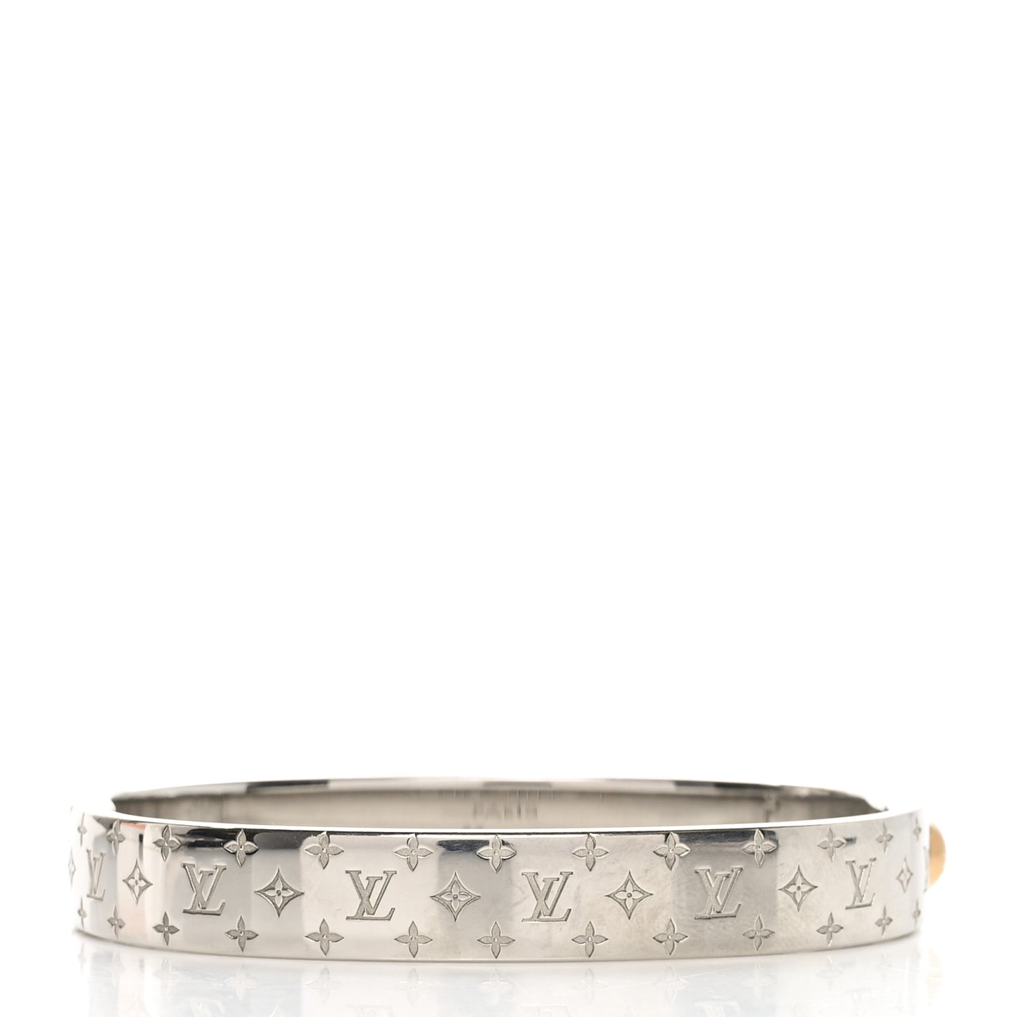 Brass Palladium Plated Nanogram Cuff M Silver