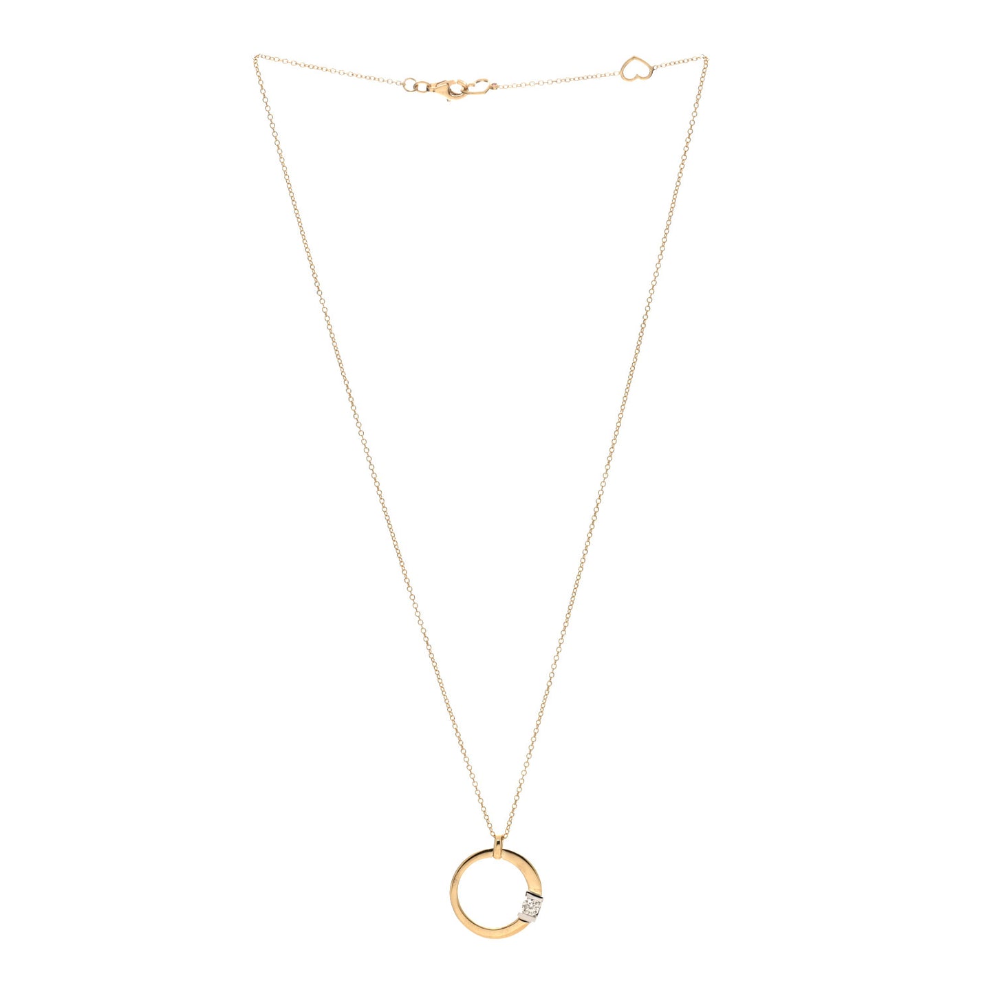 18K Yellow White Gold Diamond Cento Bridal Pendant Necklace