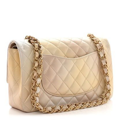Chanel Metallic Goatskin Quilted Ombre Medium Double Flap Gold 3 of 18