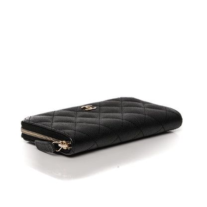 Chanel Caviar Quilted Small Zip Around Wallet Black 4 of 8