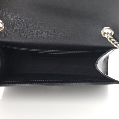 Saint Laurent Grain De Poudre Small Monogram Kate Satchel Black 5 of 12