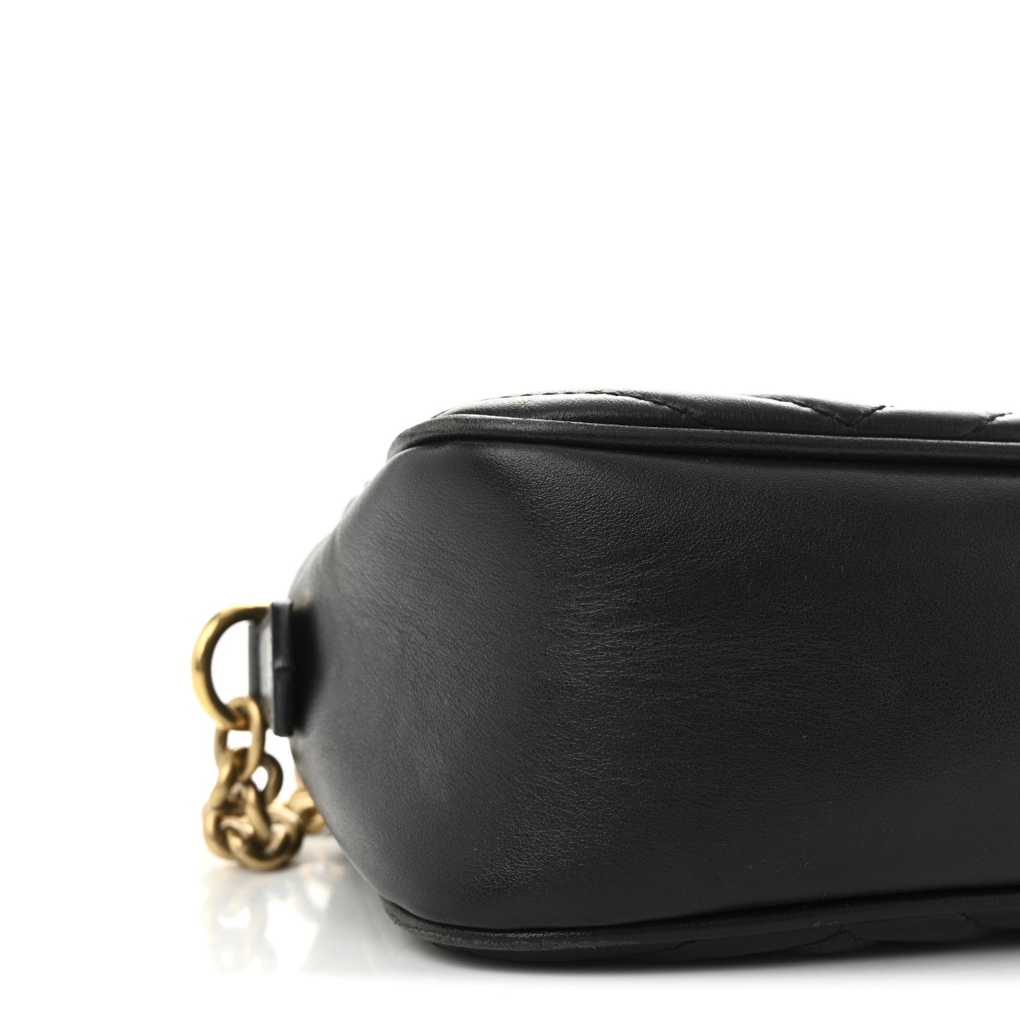 Calfskin Matelasse Small GG Marmont Chain Shoulder Bag Black