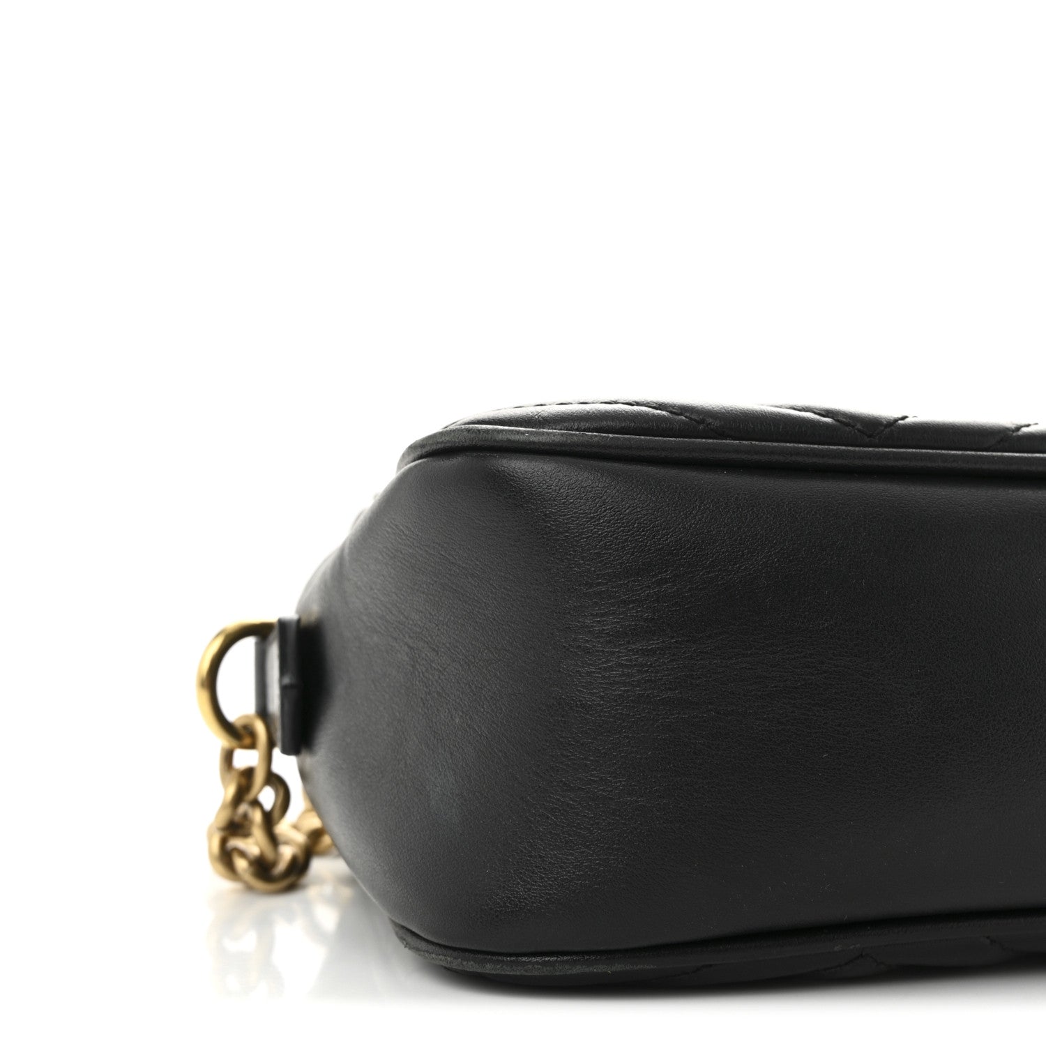 Gucci Calfskin Matelasse Small GG Marmont Chain Shoulder Bag Black 8 of 10