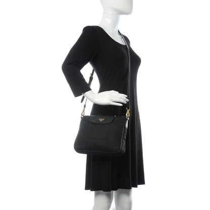Prada Tessuto Nylon Saffiano Crossbody Bag Nero Black 2 of 13