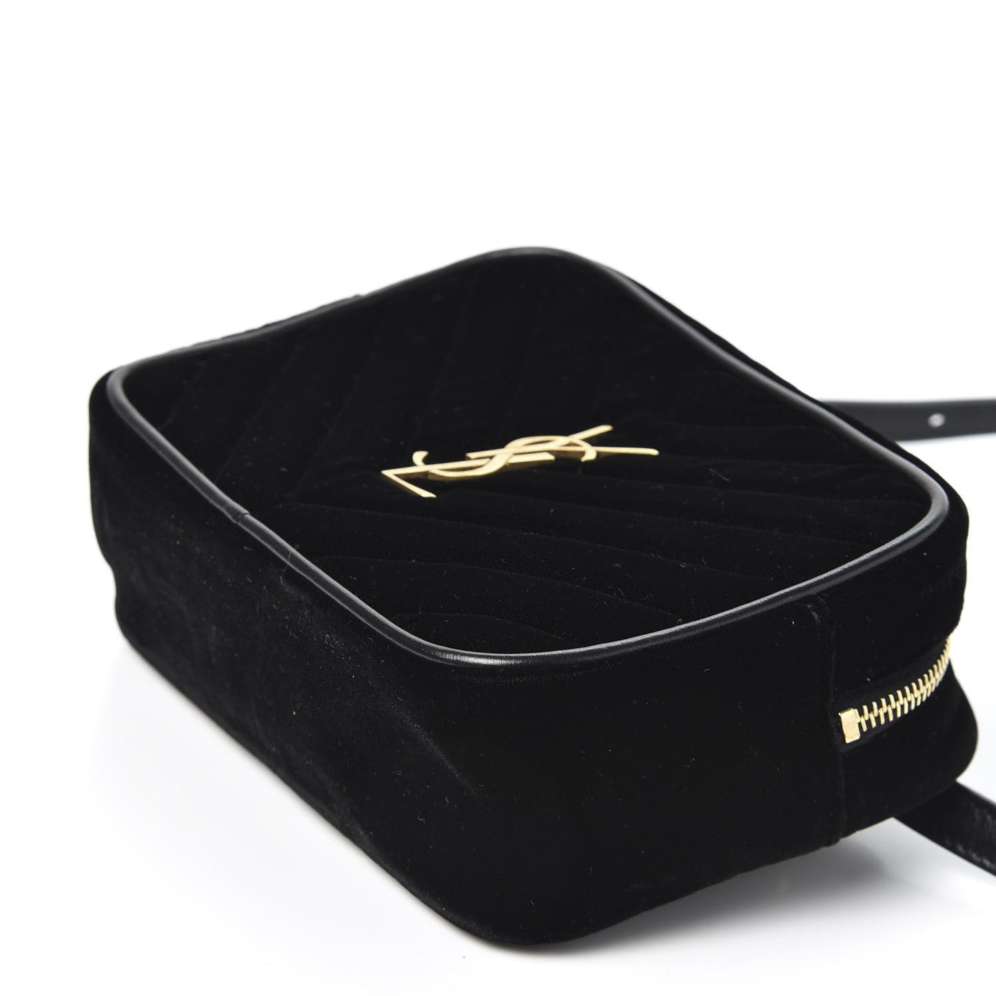 Velour Matelasse Monogram Lou Belt Bag Black