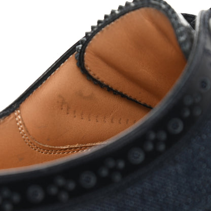 Louis Vuitton Calfskin Denim Mens Voltaire Derby Shoes 7 Marine 9 of 10