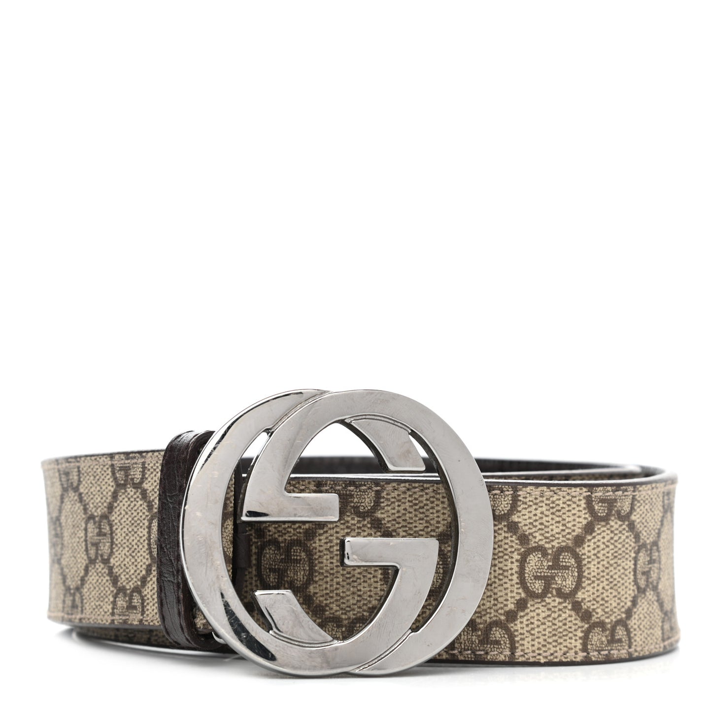 GG Supreme Monogram Interlocking G Belt 85 34 Dark Brown
