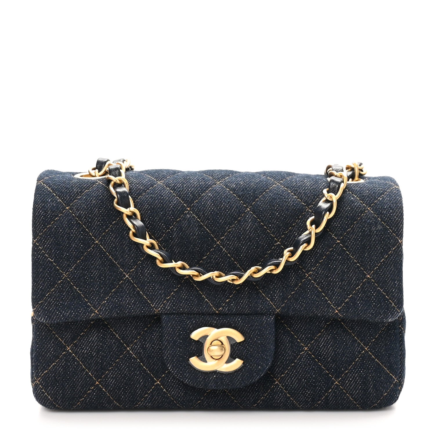 Chanel Denim Quilted Mini Rectangular Flap Dark Blue 1 of 11