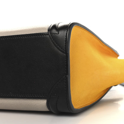 Celine Elephant Calfskin Nano Tri-Color Luggage Yellow 9 of 10