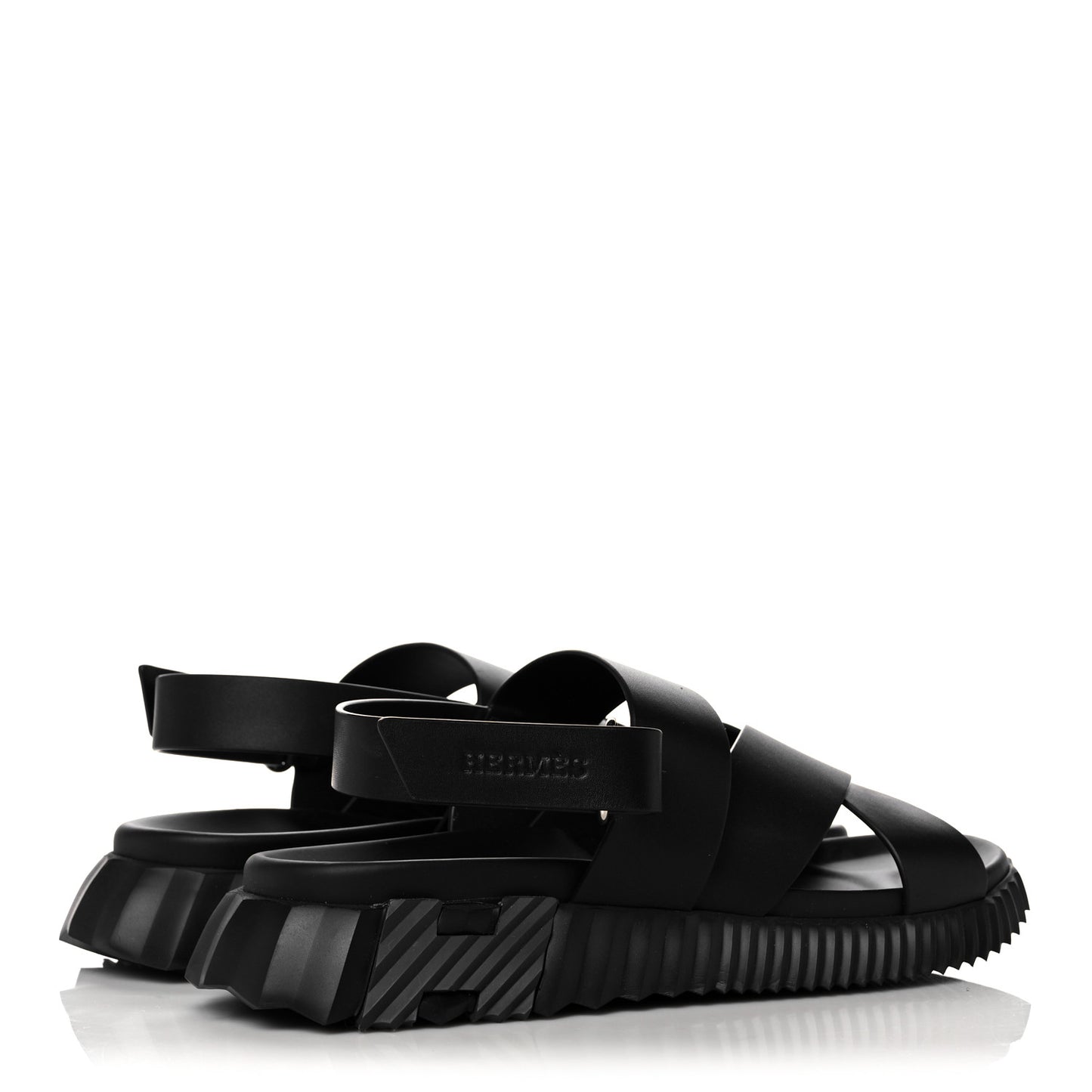 Calfskin Goatskin Mens Electric Sandals 42.5 Black