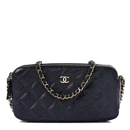 Chanel Iridescent Caviar Quilted Small Clutch With Chain Black 1 of 15