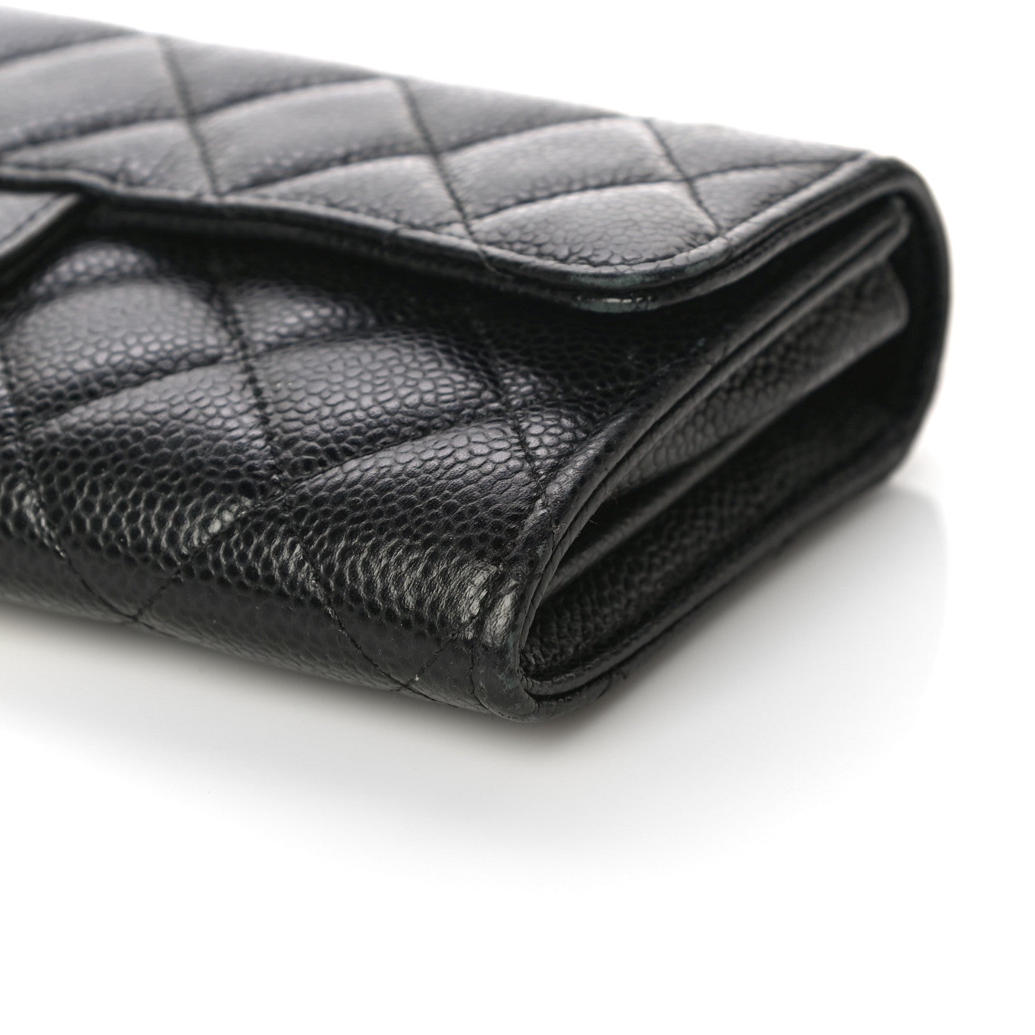 Chanel Caviar Quilted Large Gusset Flap Wallet Black 10 of 13