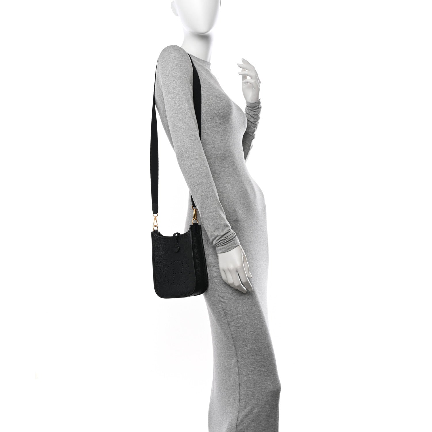Hermes Taurillon Clemence Evelyne TPM Black 2 of 11