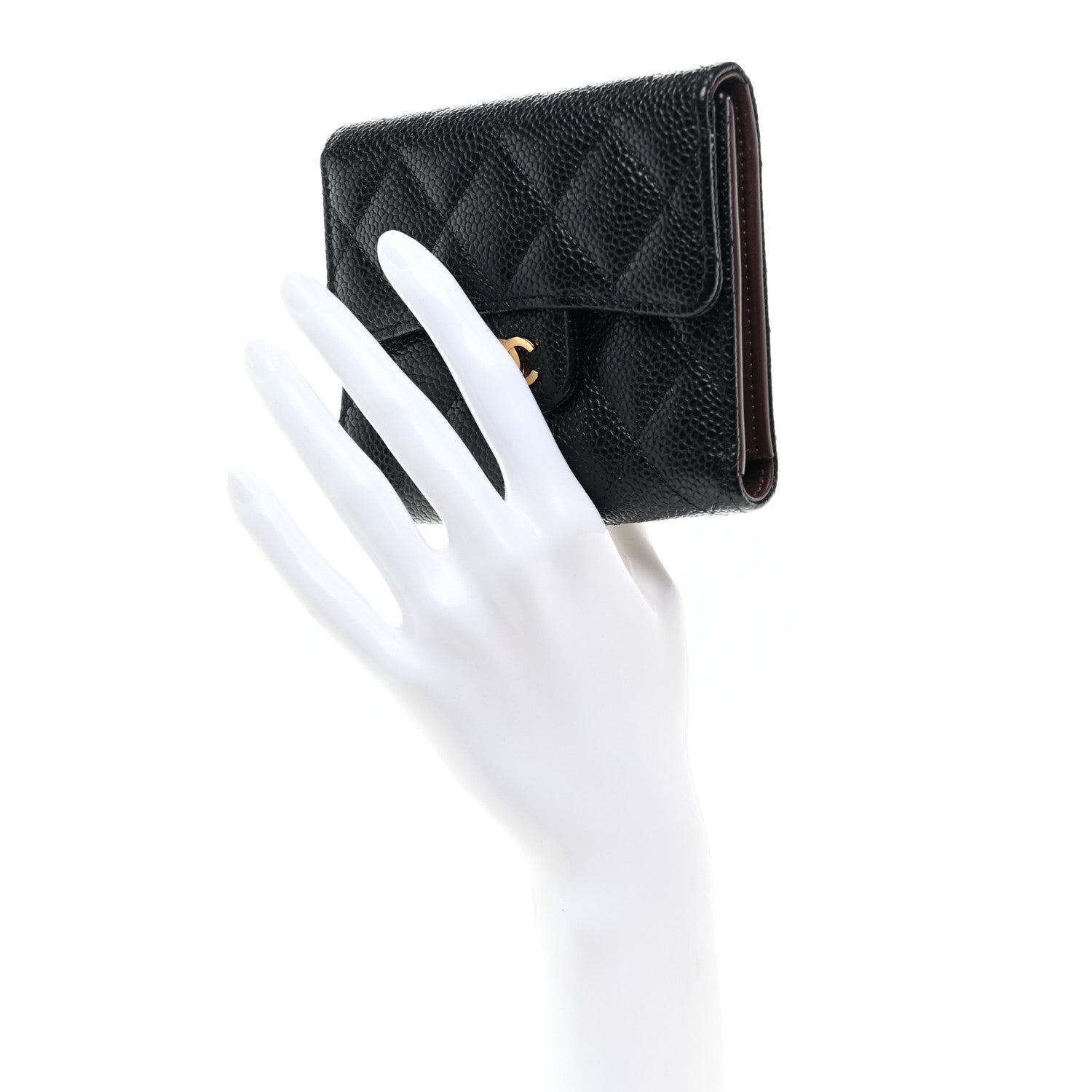 Chanel Caviar Quilted Compact Flap Wallet Black 2 of 9