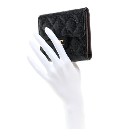 Chanel Caviar Quilted Compact Flap Wallet Black 2 of 9