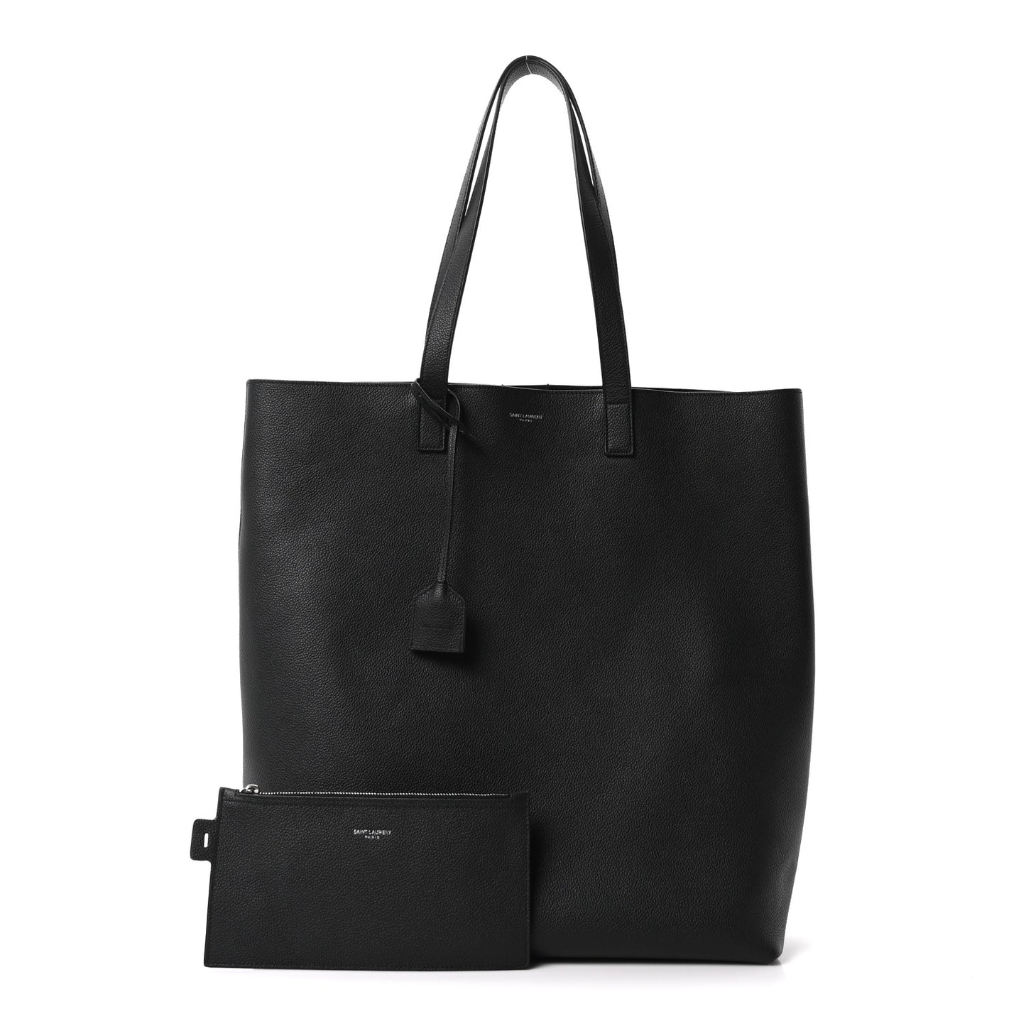 Calfskin Bold Shopping Tote Black