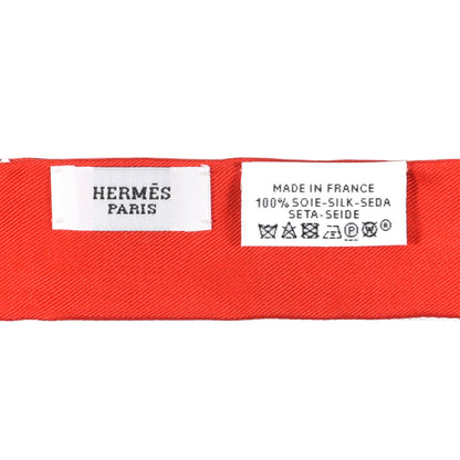 Hermes Silk Le Tour Du Monde Twillon Rouge Rose Rouge Coquelicot 3 of 3