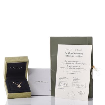 Van Cleef & Arpels 18K Yellow Gold Mother of Pearl Sweet Alhambra Pendant Necklace 7 of 7