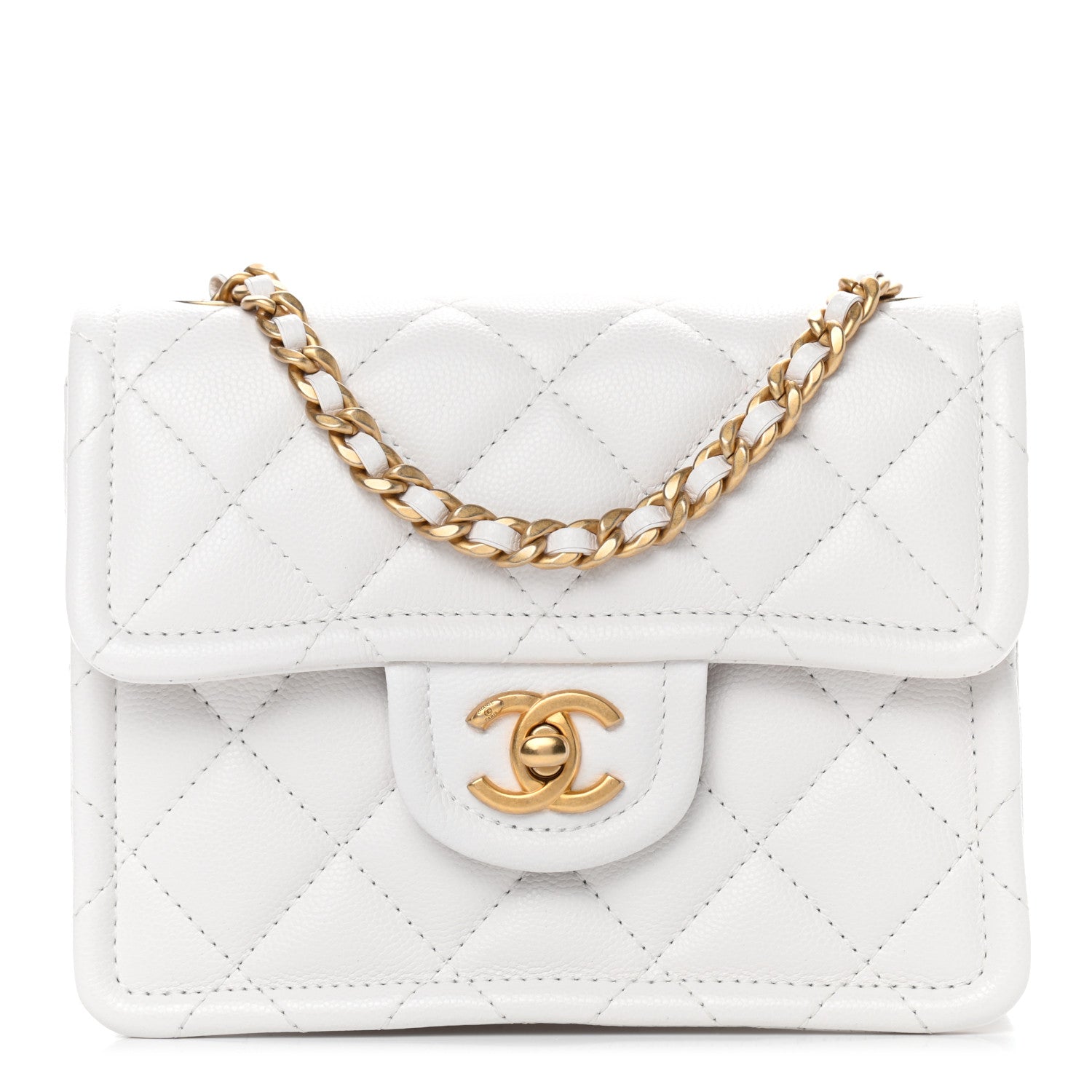Chanel Caviar Quilted Mini Sweet Classic Flap White 1 of 10