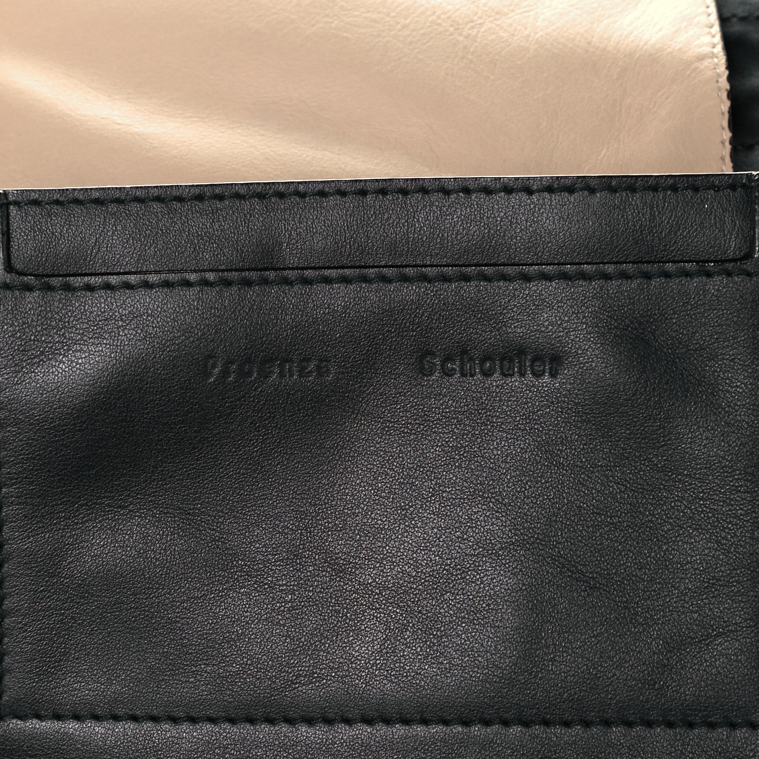 Proenza Schouler Calfskin Shearling Small Blurred Stripe PS Backpack Black Nude 8 of 9