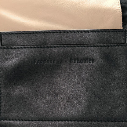 Proenza Schouler Calfskin Shearling Small Blurred Stripe PS Backpack Black Nude 8 of 9