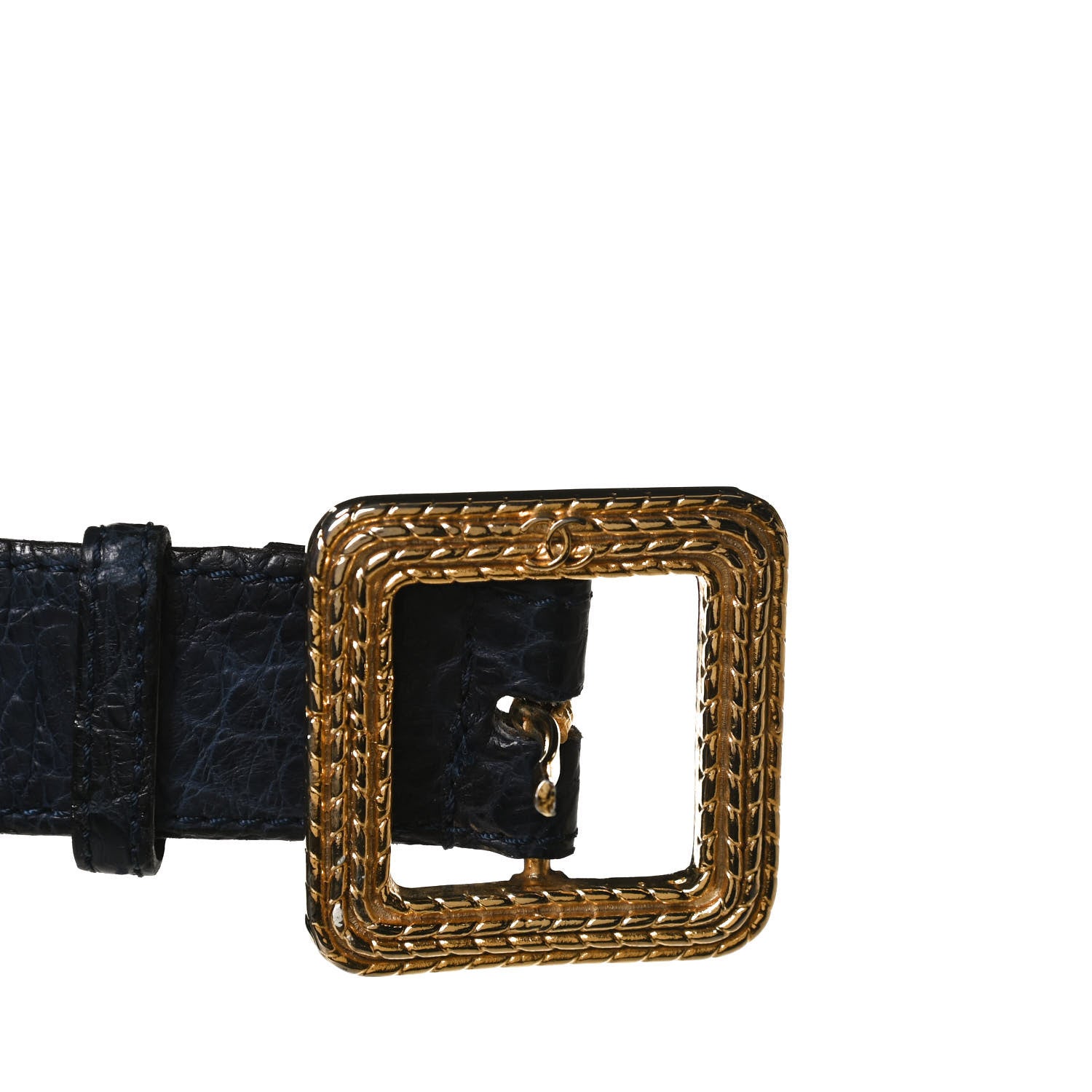Chanel Crocodile Belt 80 32 Blue 3 of 5