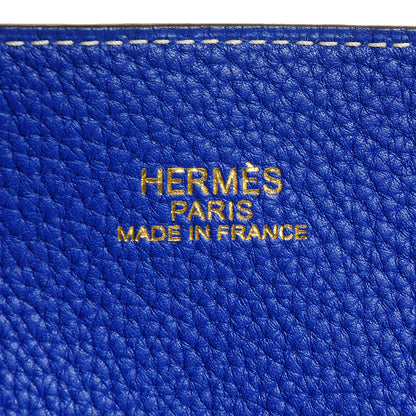 Hermes Taurillon Clemence Double Sens 45 Reversible Tote Graphite Bleu Electrique 11 of 12