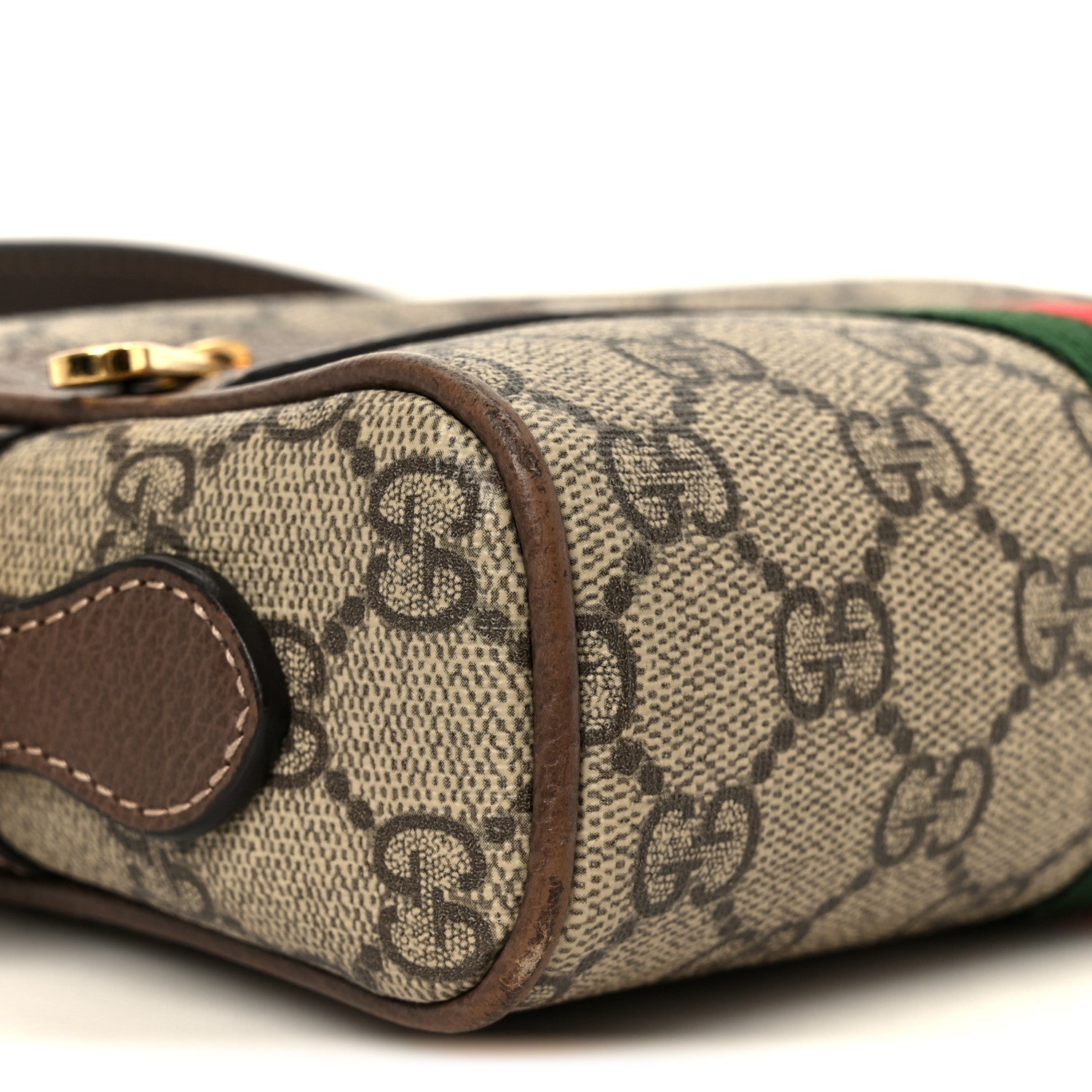 Gucci GG Supreme Monogram Web Mini Ophidia Shoulder Bag Brown 9 of 10