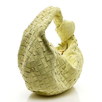 Bottega Veneta Suede Calfskin Intrecciato Teen Jodie Hobo Lemon Wash 3 of 8
