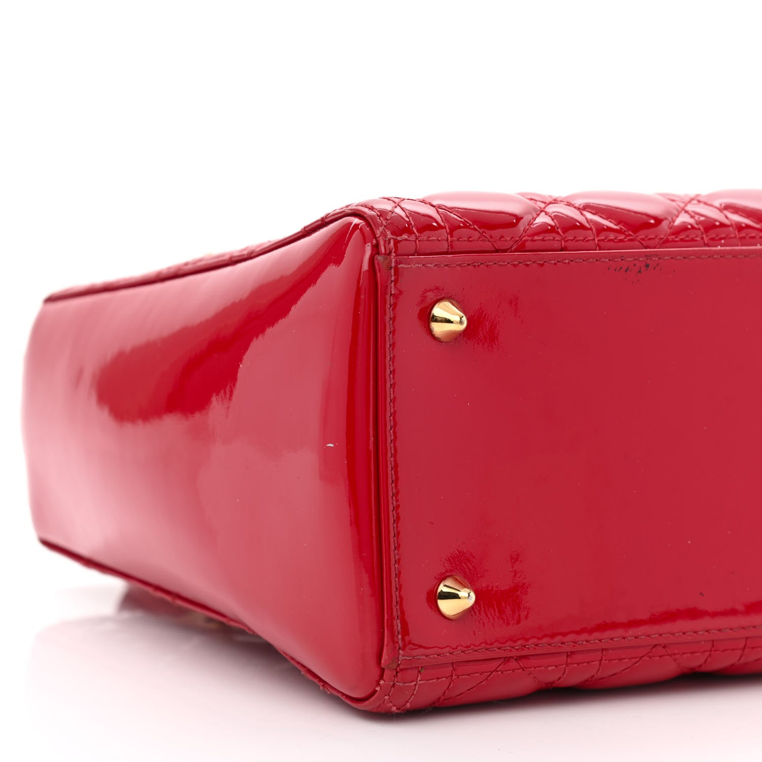 Christian Dior Patent Cannage Medium Lady Dior Red 8 of 13
