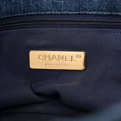 Chanel Denim Quilted Large Chanel 19 Flap Blue 6 of 10